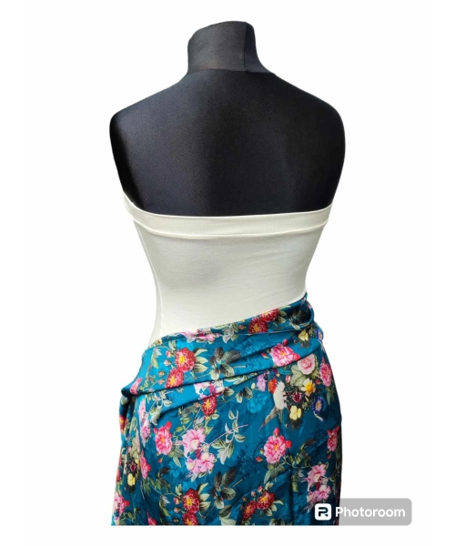 Krótki top damski plażowy Bluzka bez ramiączek - biały